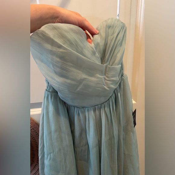 LULUS Fairytale Design Sage Green Organza Strapless A-Line Midi Dress XS NWT - Picture 5 of 14